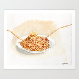 Spaghetti  Art Print | Frenchcooking, Spaghetti, Holiday, Italian, Painting, Love, Spaghettisauce, Pastalover, Pasta, Foodlover 