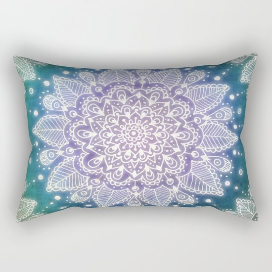 Peacock Mandala Rectangular Pillow