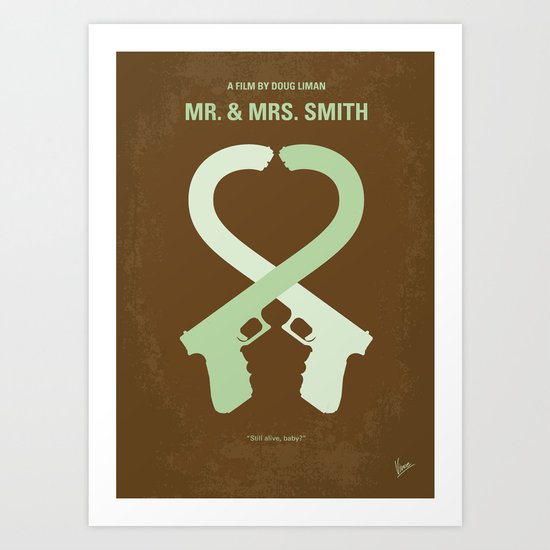 No187 My Mr & Mrs. Smith minimal movie poster Art Print