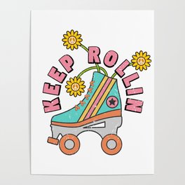 Retro Roller-Skates - 70's-80's Vintage Poster
