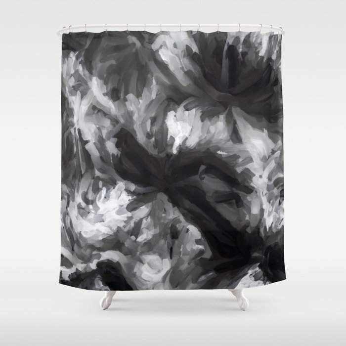 Black And White Abstract Painting Texture Background Shower