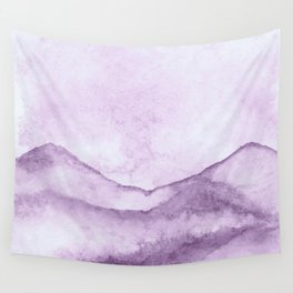 Serene Landscape in Watercolor Wall Tapestry
