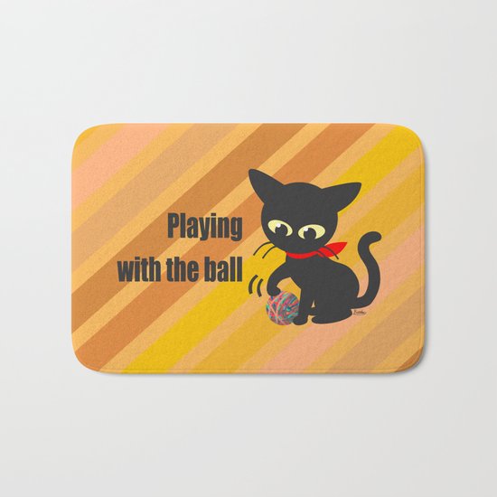 Playing with the ball Bath Mat