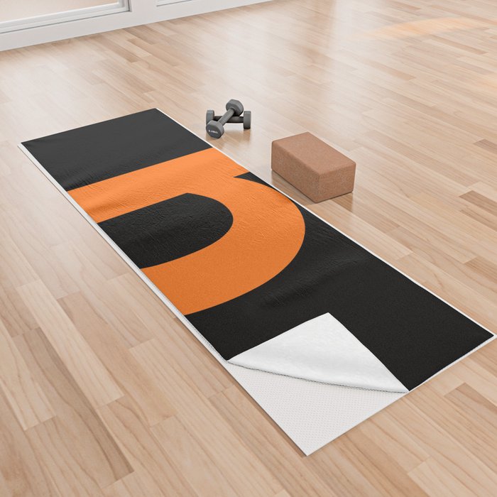 letter B (Orange & Black) Yoga Towel