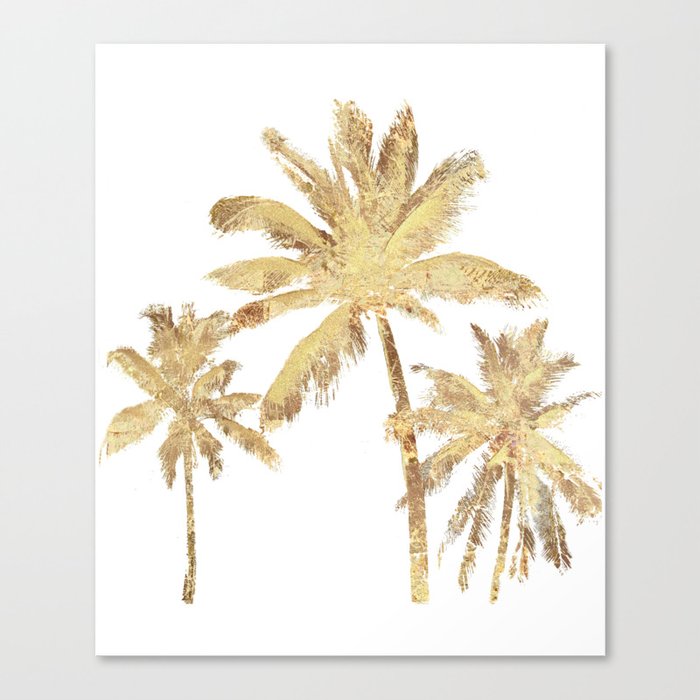 Gold Palm Trees Beach Chic Tropical Canvas Print