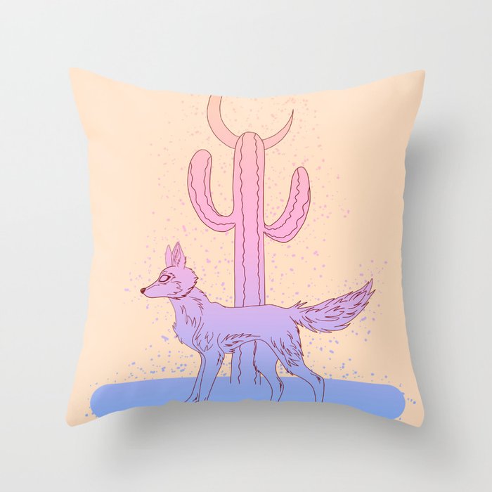 Coyote Desert Throw Pillow