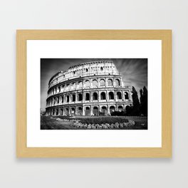 Black and White Colosseum Framed Art Print