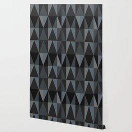 MidCentury Modern Triangles Dark Slate Wallpaper