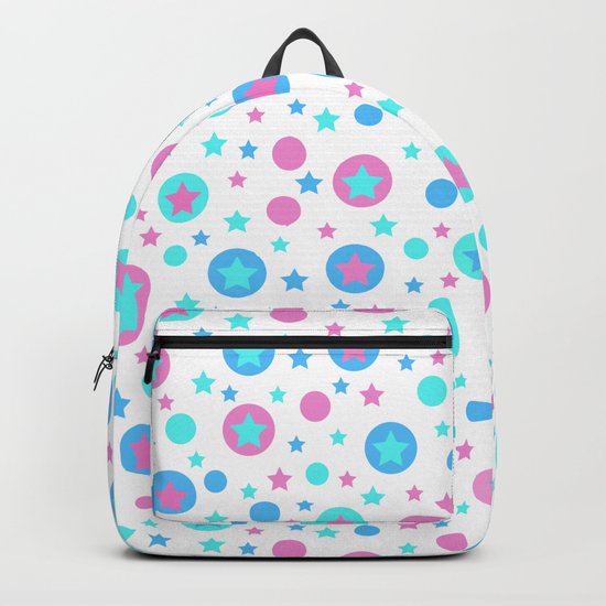 Geometric circles and stars seamless pattern Backpack