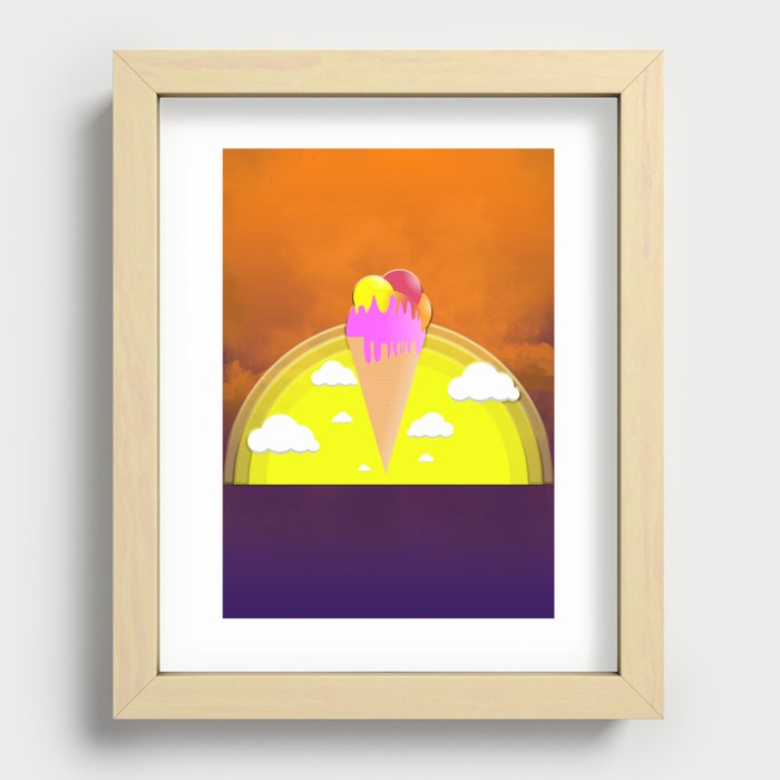 Cloudy Ice Cream Recessed Framed Print