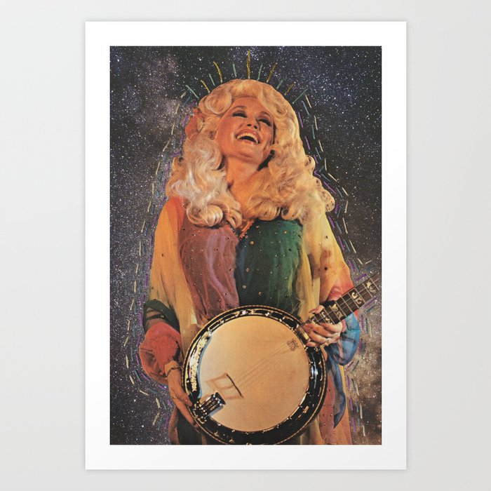 COSMIC DOLLY Analog Mixed Media Collage Art Print