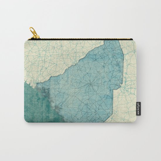 South Carolina State Map Blue Vintage Carry-All Pouch
