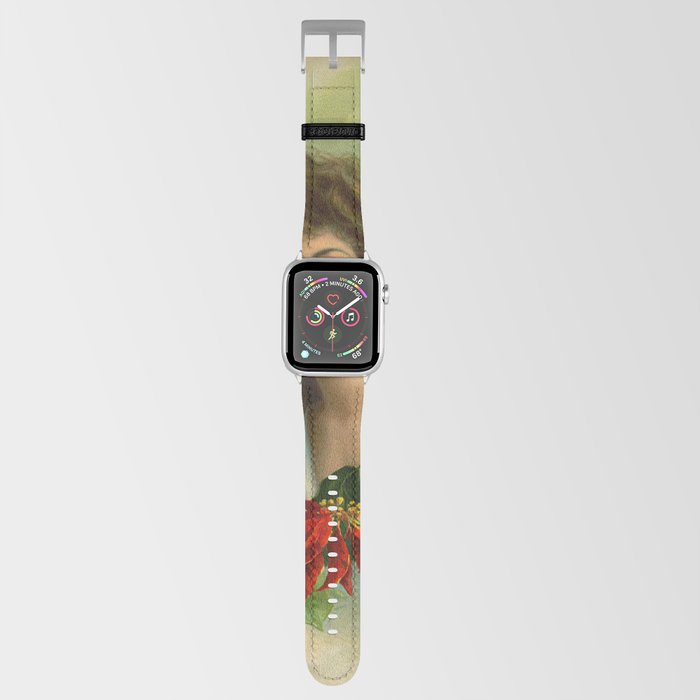  Girl with poinsettia restored Apple Watch Band