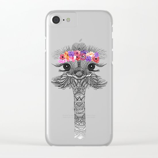 OSTRICH - FLOWER GIRL II Clear iPhone Case
