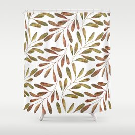 Earthy tones leaves: spring versus autumn Shower Curtain