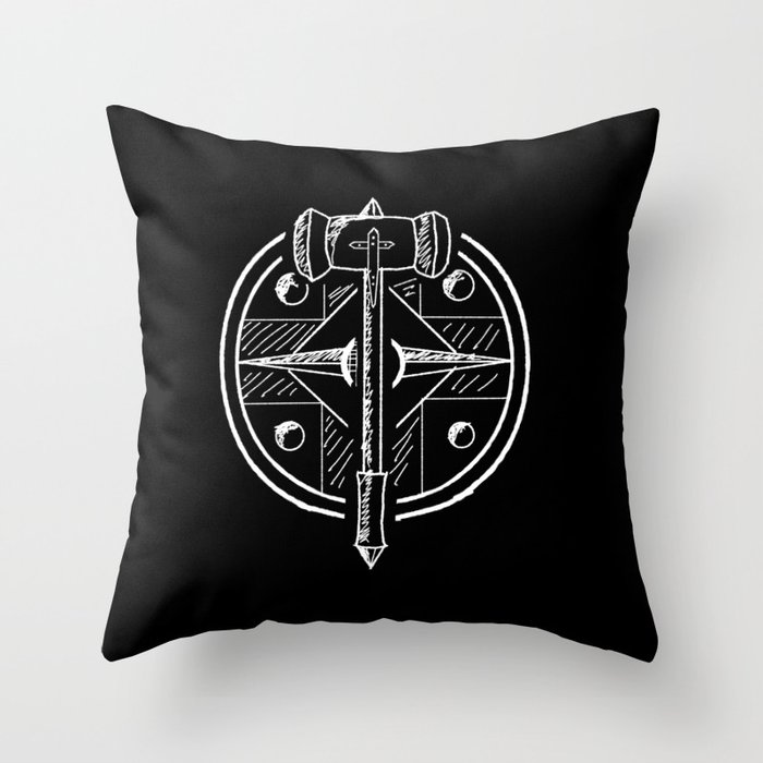 Hammer and Shield Throw Pillow