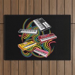 Keyboard Synthesizer Piano Outdoor Rug