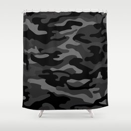 Camouflage Pattern Black Shower Curtain