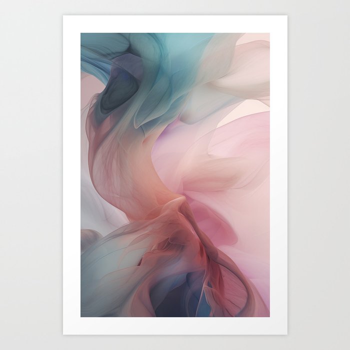 Pastel Sugar Candy Abstract Dreamy Waves  Art Print