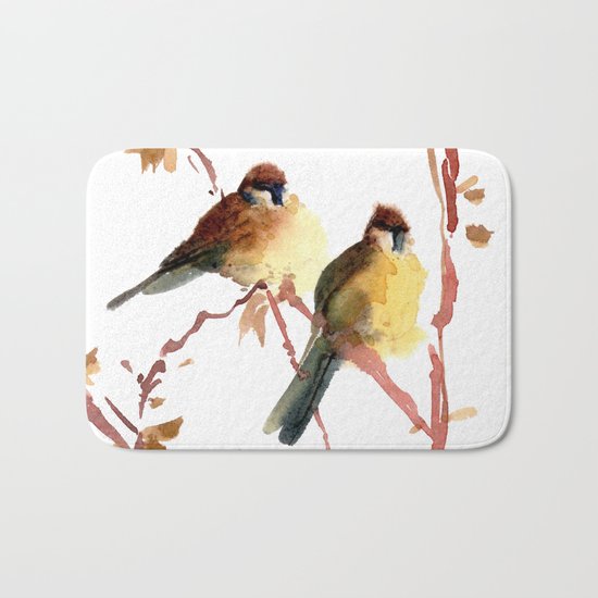 Sparrow couple Bath Mat