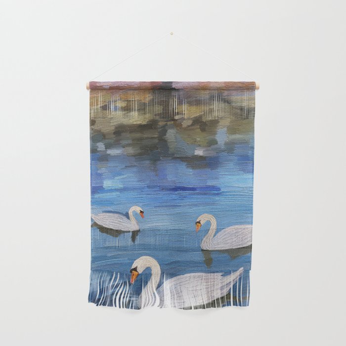 Swans on the lake Wall Hanging
