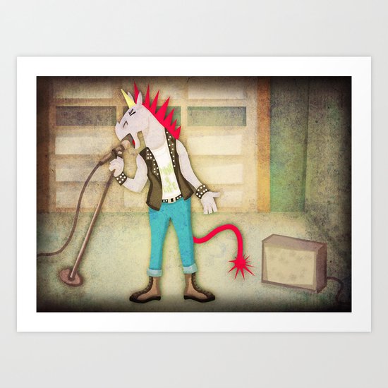 Punk Unicorn Art Print
