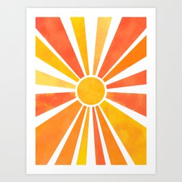 Warm Sunshine - Retro Abstract Art Print
