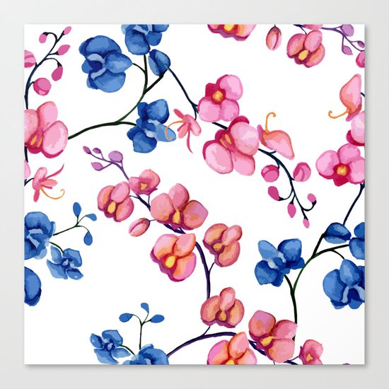 Orchids. Watercolor Canvas Print