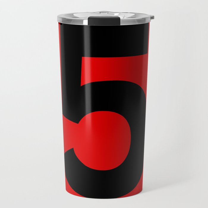 Number 5 (Black & Red) Travel Mug