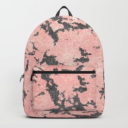 Trendy Rose Gold & Gray Glitter Marble Image Backpack | Pink, Rosegold, Photo, Glowsparkles, Modern, Shining, Marbleimage, Gray, Rosegoldglitter, Image 