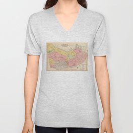 Vintage Map of Boston MA (1876) V Neck T Shirt