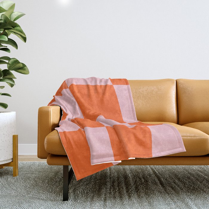 Pink and Orange Growing Pattern Throw Blanket