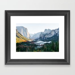 Foggy Valley Sunrise Framed Art Print