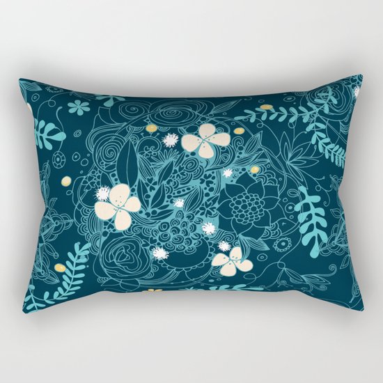 Dark floral delight Rectangular Pillow