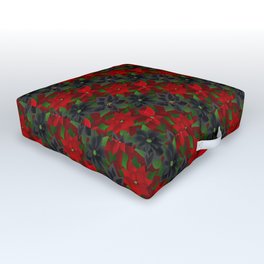 Goth Ponsettia - Christmas Floral Outdoor Floor Cushion