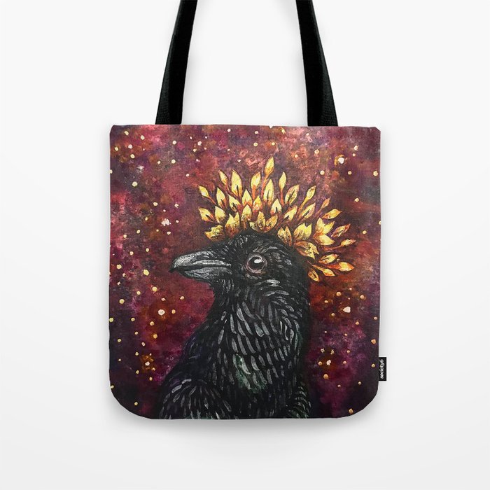 Leaf Crown Crow Tote Bag