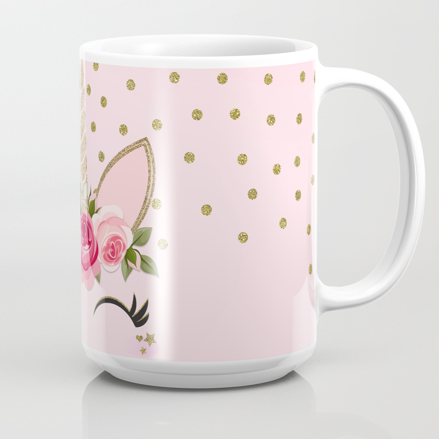 Pink Gold Cute Floral Unicorn Coffee Mug By Christyne Society6