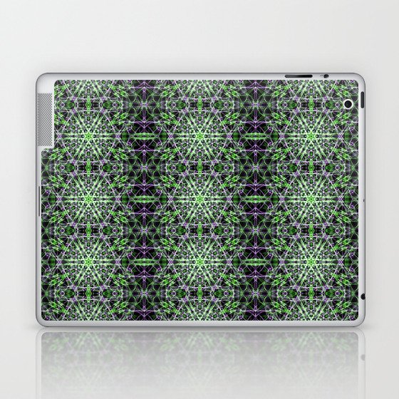 Liquid Light Series 53 ~ Green & Purple Abstract Fractal Pattern Laptop & iPad Skin