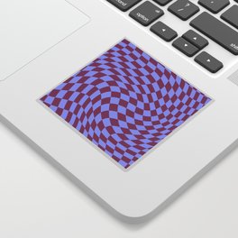 Purple and blue swirl checker Sticker