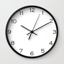 Black Numbers On White Wall Clock Wall Clock
