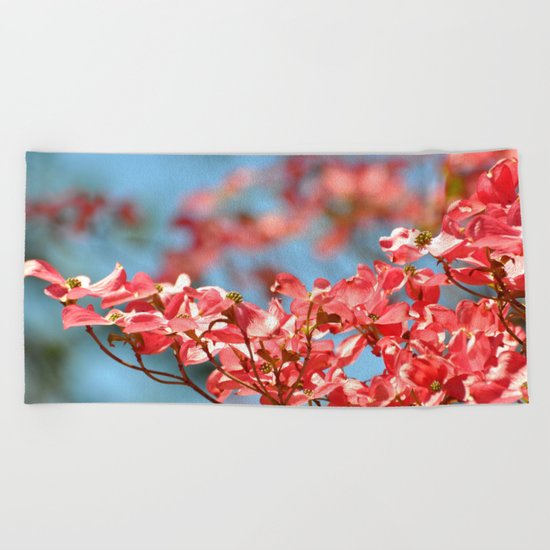 PINK DOGWOOD Beach Towel