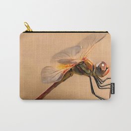 Painted Dragonfly Isolated Against Ecru Carry-All Pouch
