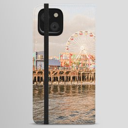 Pastel Color Santa Monica Pier Photo | Colorful California at Sunset Art Print | Summer by the Coast Travel Photography iPhone Wallet Case