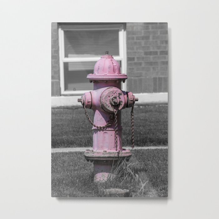 Faded Pink Mueller Super Centurion Fire Hydrant Sun Bleached Fireplug Metal Print