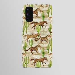 Wild and Free - watercolor horses Android Case