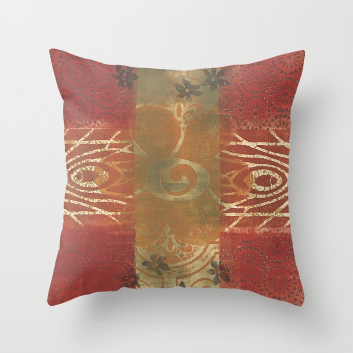 Monoprint 4 Throw Pillow