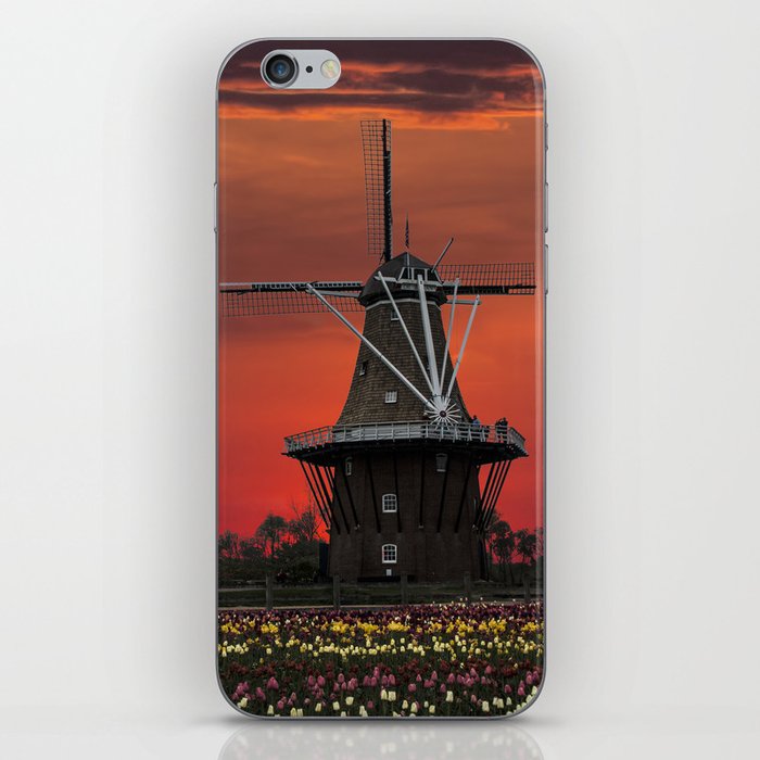 The deZwaan Dutch Windmill at Sunset iPhone Skin