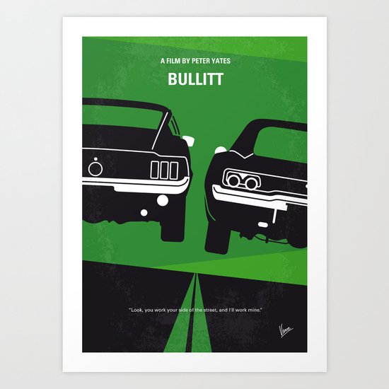 No214 My BULLITT minimal movie poster Art Print