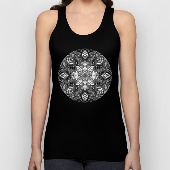 Gypsy Lace in White on Black Unisex Tank Top