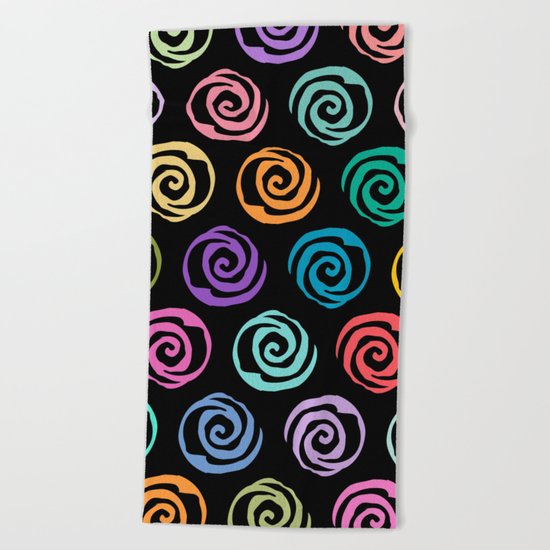 Circles Abstract Seamless Pattern 2 Beach Towel
